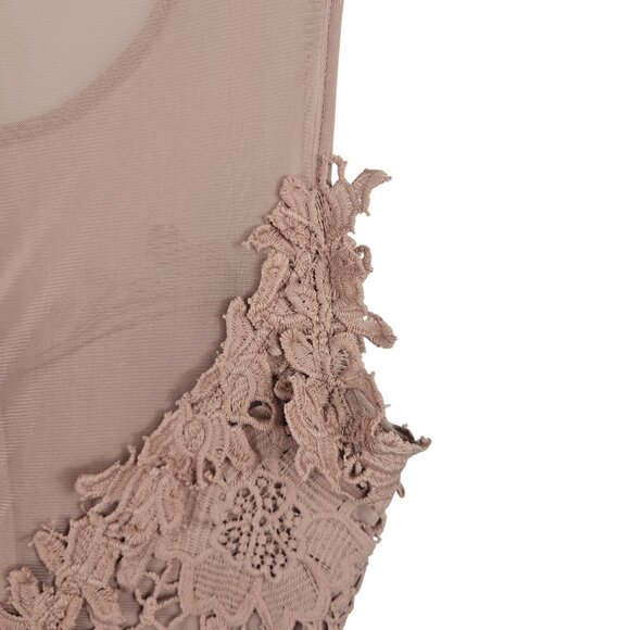 Lace Floral Romantic Graceful Classy Minimalist Modern Chic Evening Dress Pink S - Picture 7 of 11